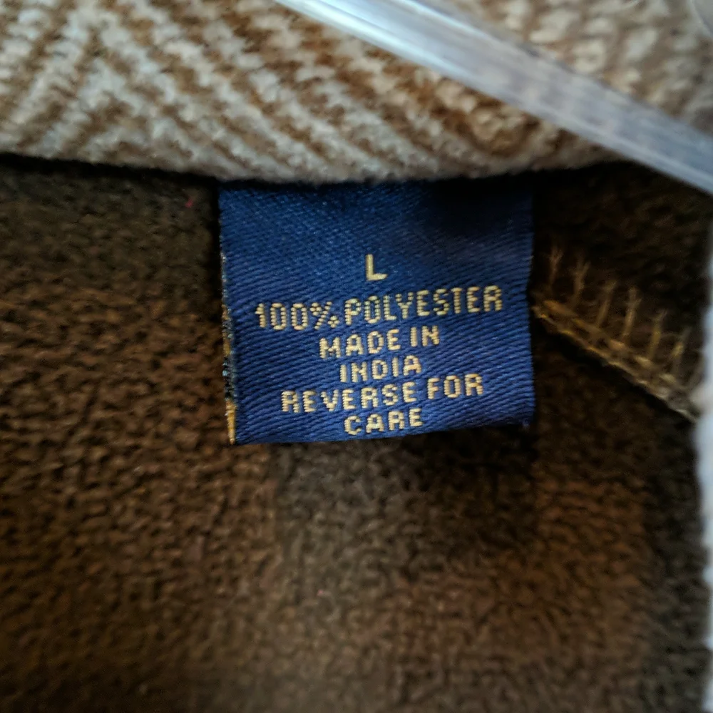 T. Harris, quarter zip fleece sweater. Size Lg